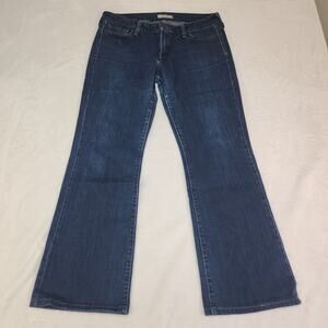 Levis Low Boot Cut 545 Jeans 12 33x29.5 Mid Rise Dark Wash Whiskering